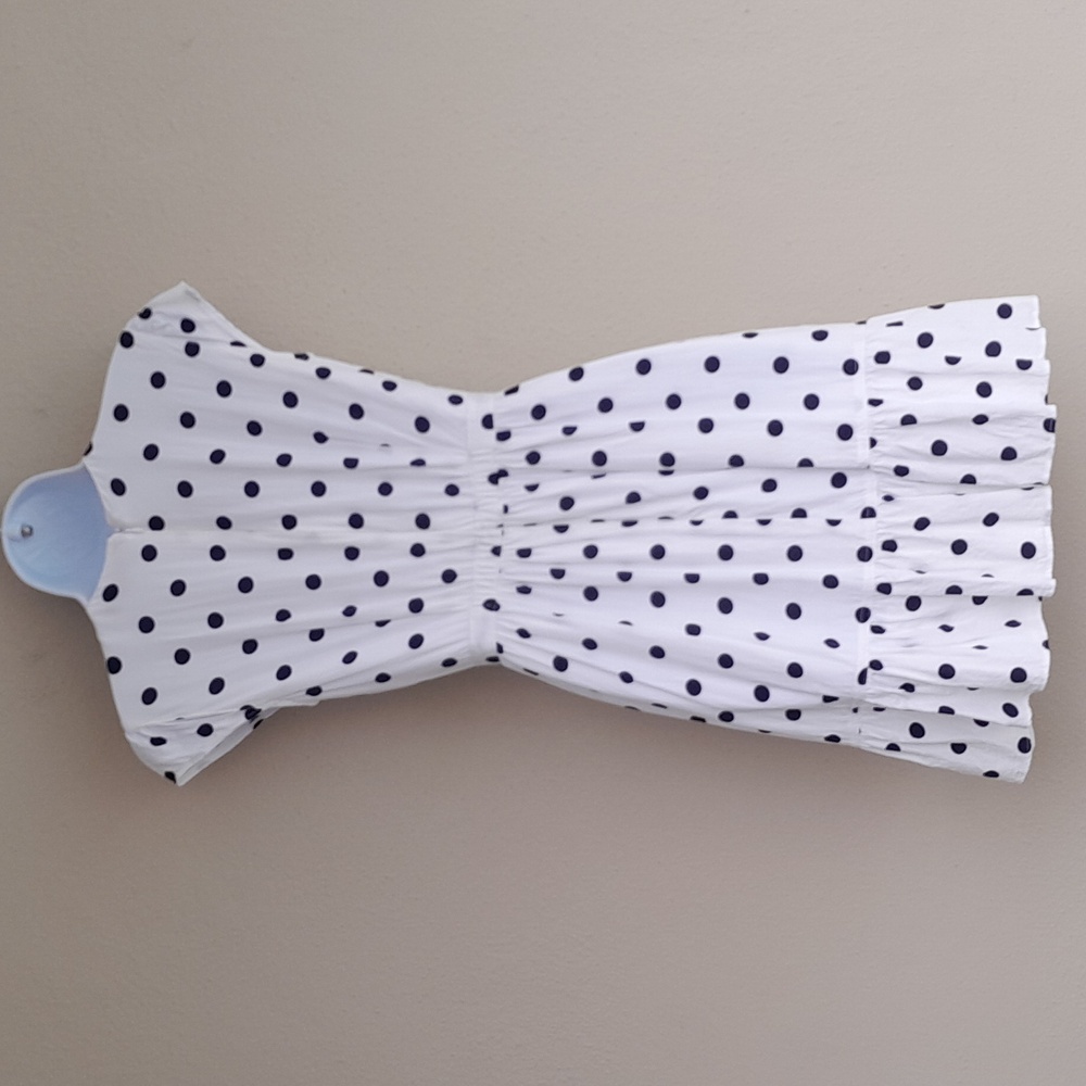 J. Crew Ruffle Front Faux Wrap Mini Dress in White Polka Dot Size 00 - Picture 9 of 9